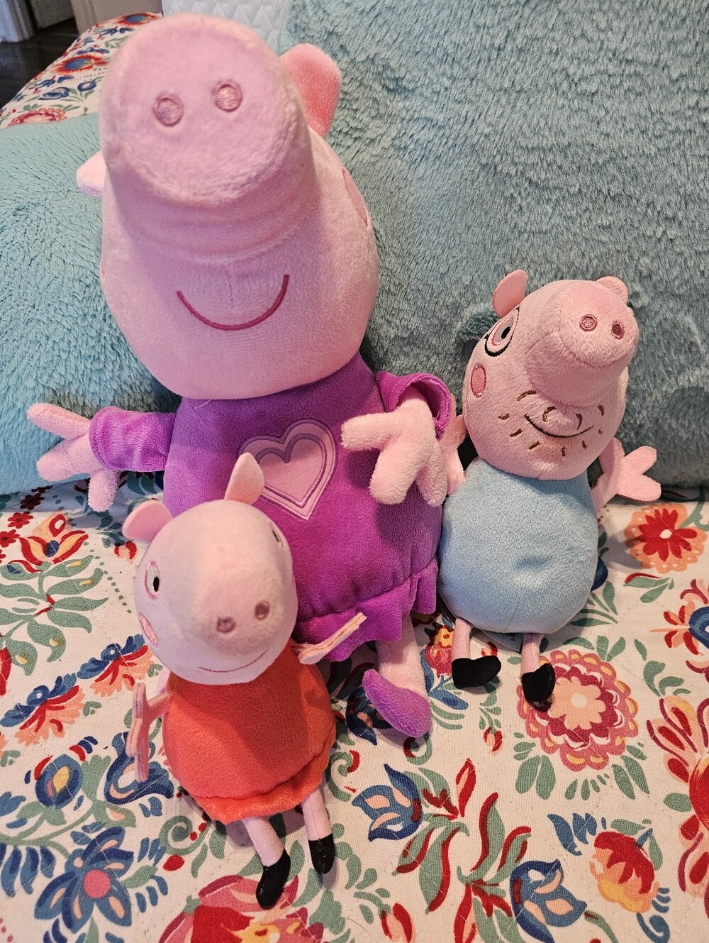 Peppa Pig Plush Lot 3 Mummy Pig Peppa Pig Daddy Pig Stuffed Toys Cuft Soft Euc